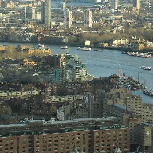 An aerial photo of the River Thames