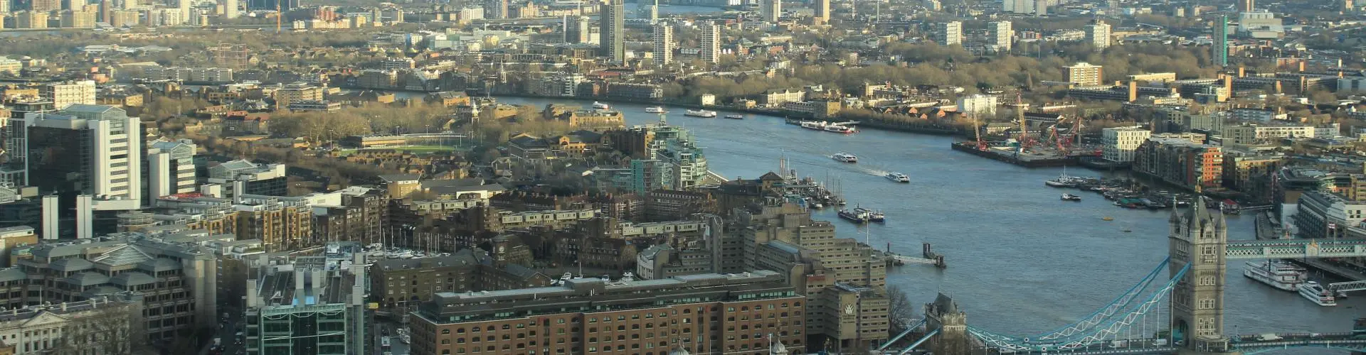 An aerial photo of the River Thames