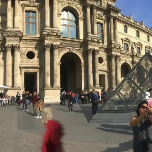 Panoramic of the Louvre in Paris, France.