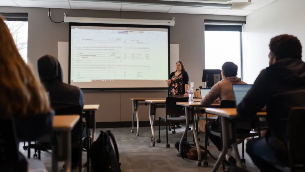 Students in an accounting class.