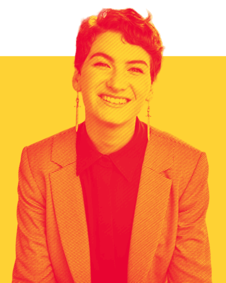 Duotone image for website of Kathryn Jones, '21