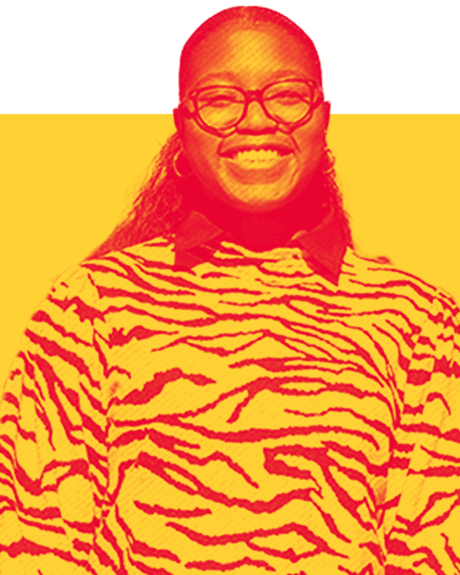 Duotone image for website of Ebony Scott, '23