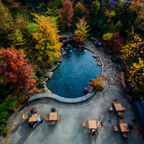 Arial view of Easton pond.