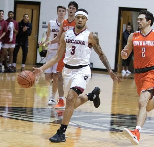 Arcadia's basketball team going against River Hawks' team