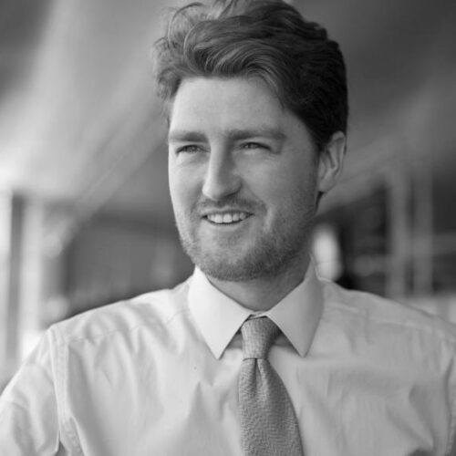 Black and white portrait of Kevin McCorry