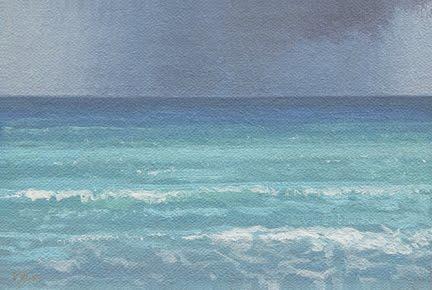 Painting by Abbey Ryan of the ocean