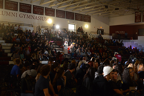 Isaac Israel ’14 (Alice from Alice in Wonderland) makes a grand entrance.