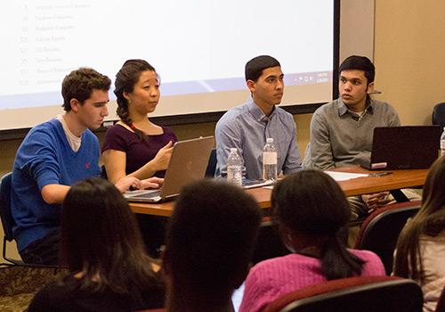 Members of the student gov. sitting together