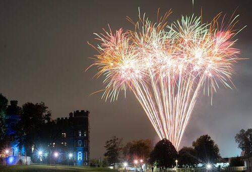 Fireworks being shot into the sky