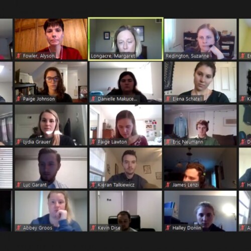 Health sciences meeting over Zoom.