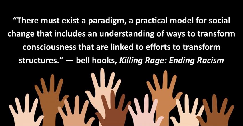 "There must exist..." Bell Hooks quote poster