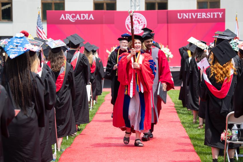 Students and faculty gathered at Arcadia University’s Commencement Ceremonies