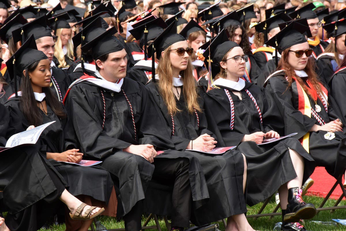 A group of students at the graduation ceremony 