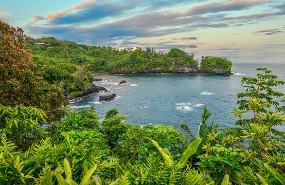 Hilo Bay, Hawaii. Bay with rainforest surrounding it