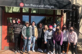 Artist in the Community class outside of Ten Thousand Villages