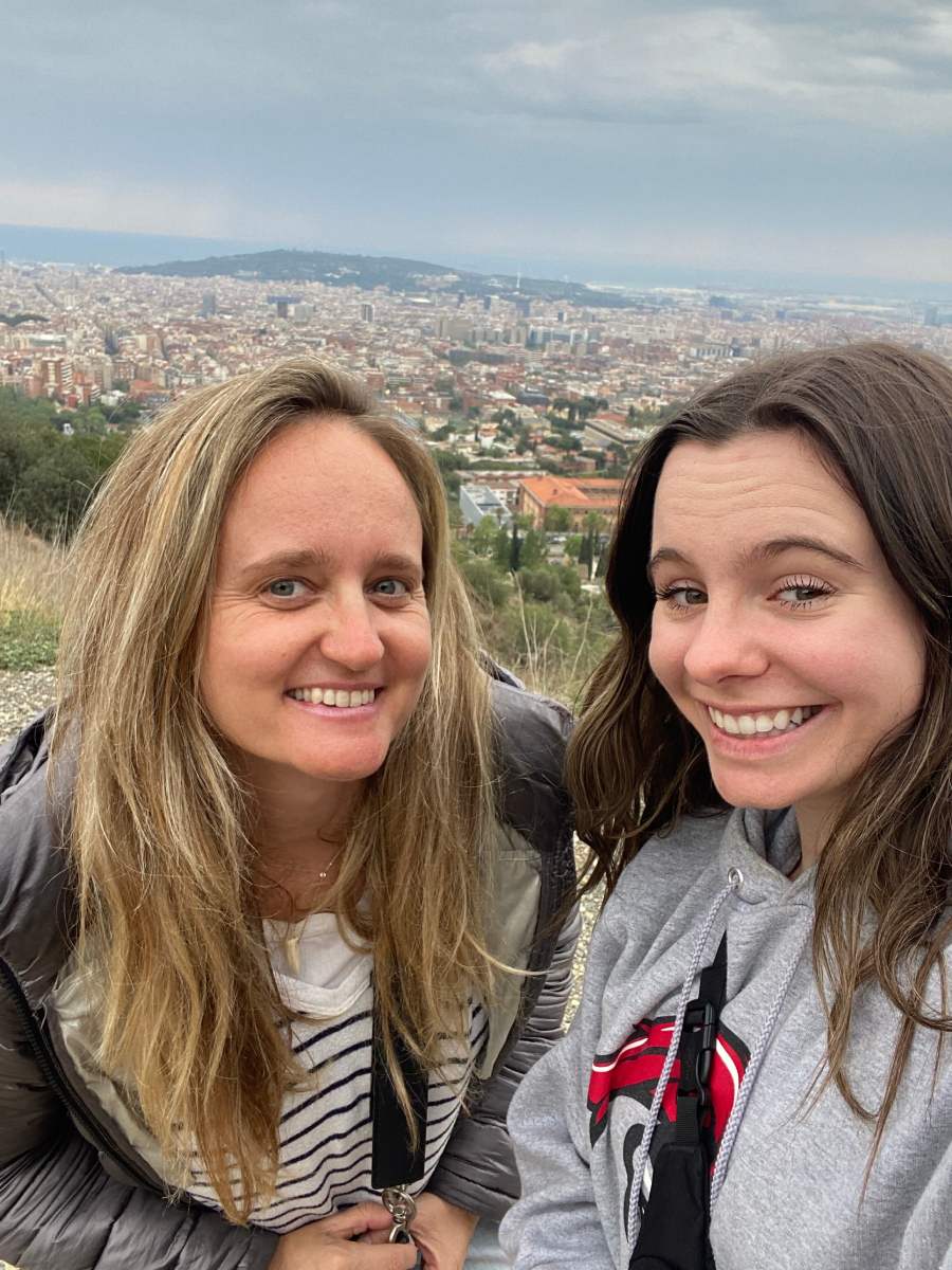 Katelyn with a view of Barcelona, Spain.