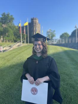 Emily Franzone graduation portrait, outdoors