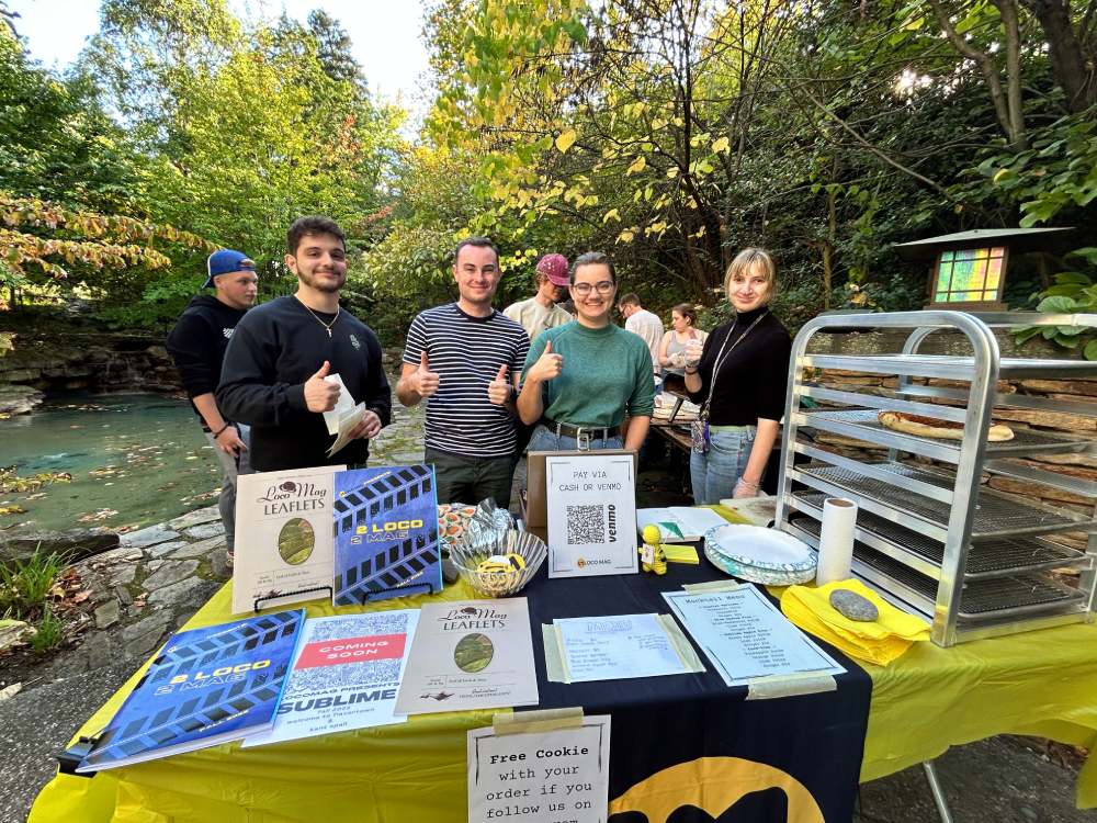 A photo of the Loco Mag staff at their pizza event.