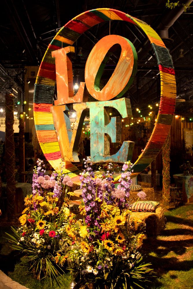 A colorful rustic wood Philly's LOVE sign.