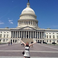 Margaret Chelsvig posing outside the U.S. Capitol Building.