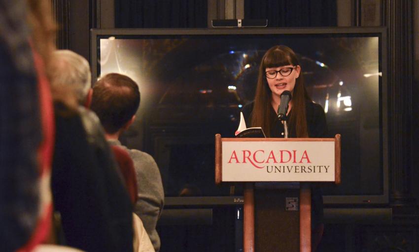 Betts reading her poetry collection