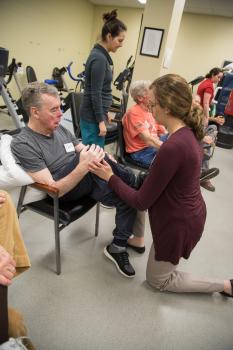 Students work with patients in the Stay Fit program.