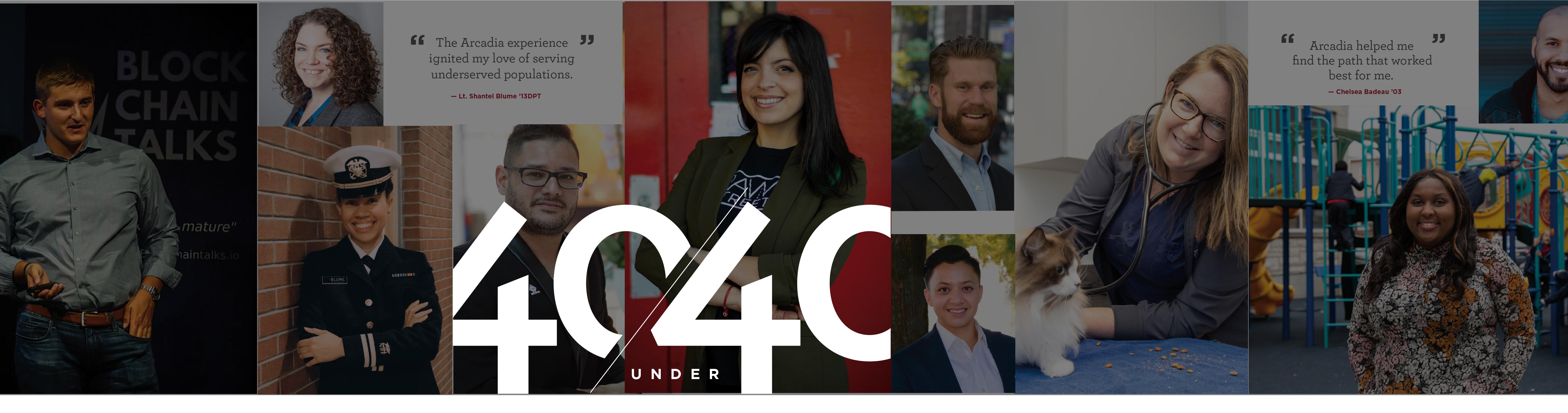 Collage of the 40 under 40 members.