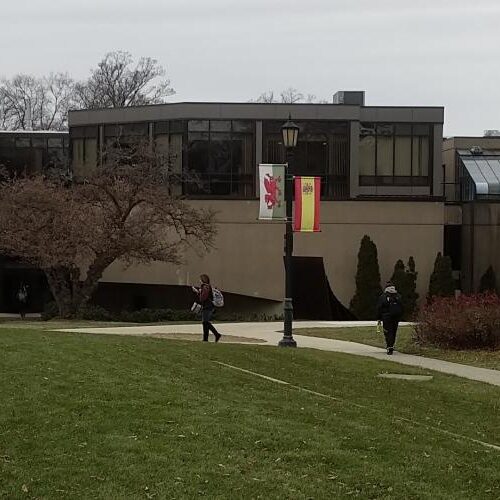 campus shot of boyer hall -brown building