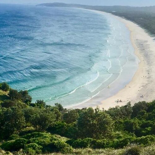 Australian shoreline from a higher area.