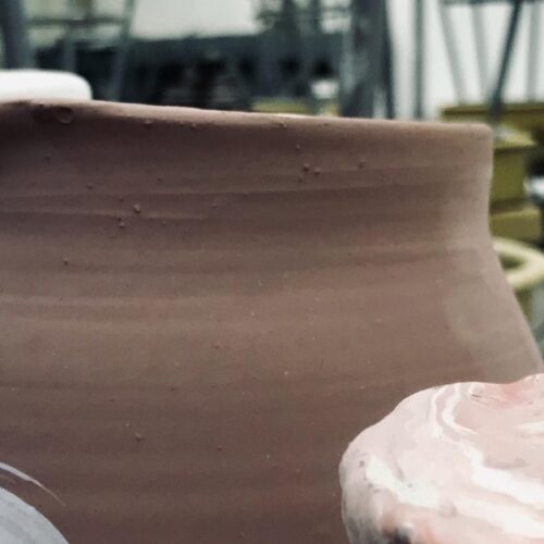 Large vases in the pottery studio