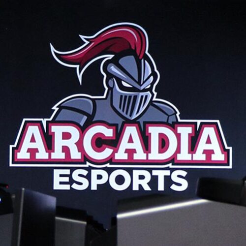 Esports arena with Arcadia logo.