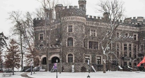 Grey Towers Castle in the snow