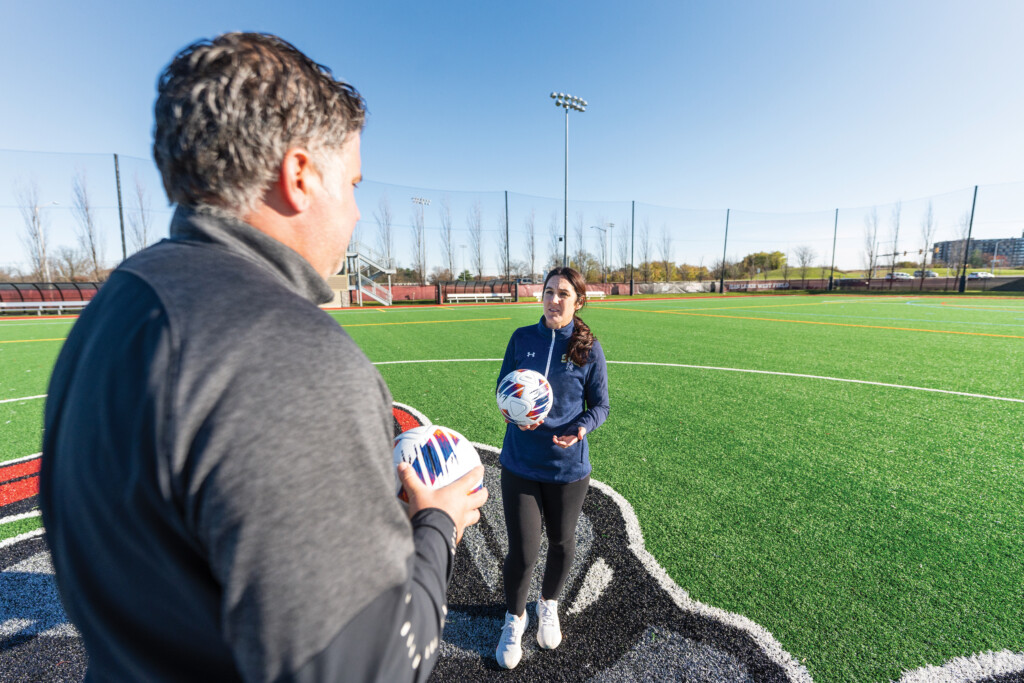 Tom DeGeorge and Maria DeGeorge-Kosmin on the Jean Lenox West Field at Arcadia