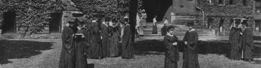 An older black and white photo of a Beaver College graduation