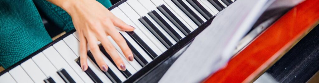 A person playing a keyboard