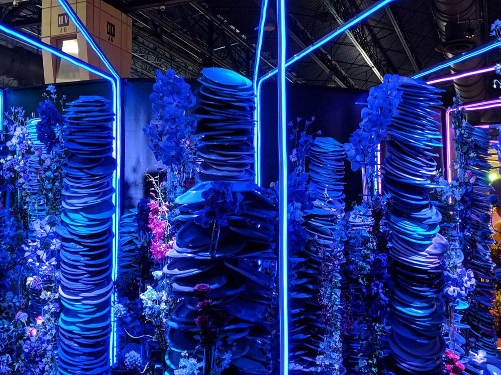 Blue plant forest exhibition on display.