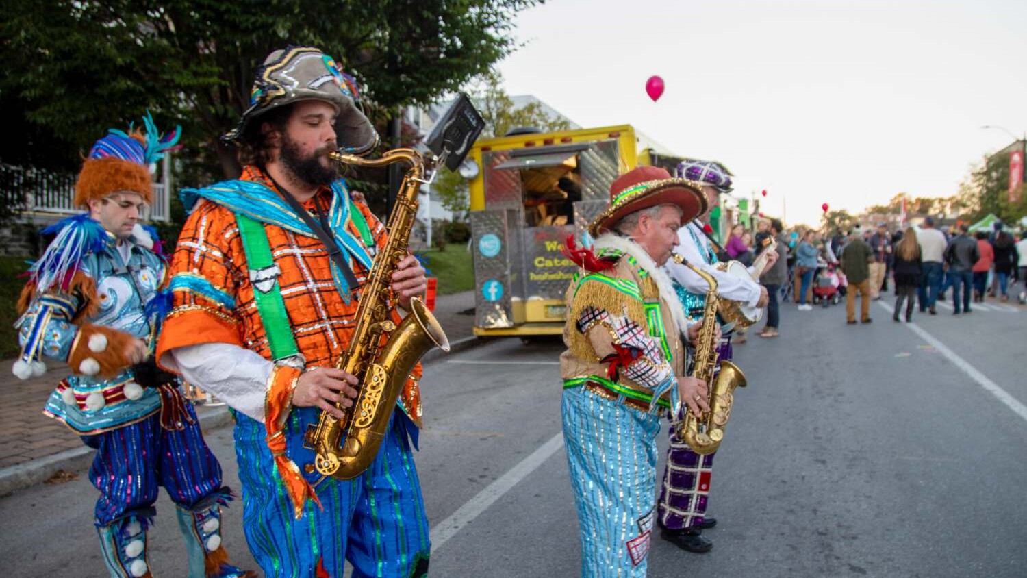 Mummers perform at the food truck festival