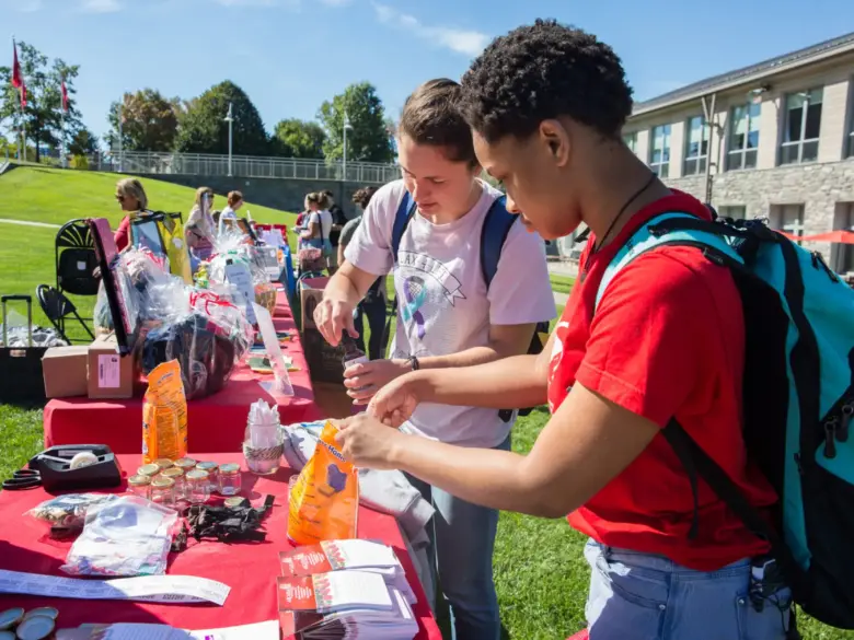 Participants at a health and wellness fair