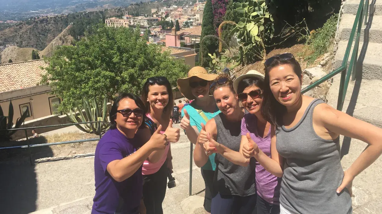 Students and professors in Sicily.