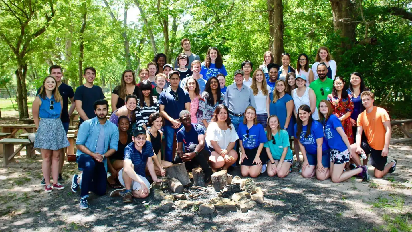 IPCR students pose with President Jimmy Carter