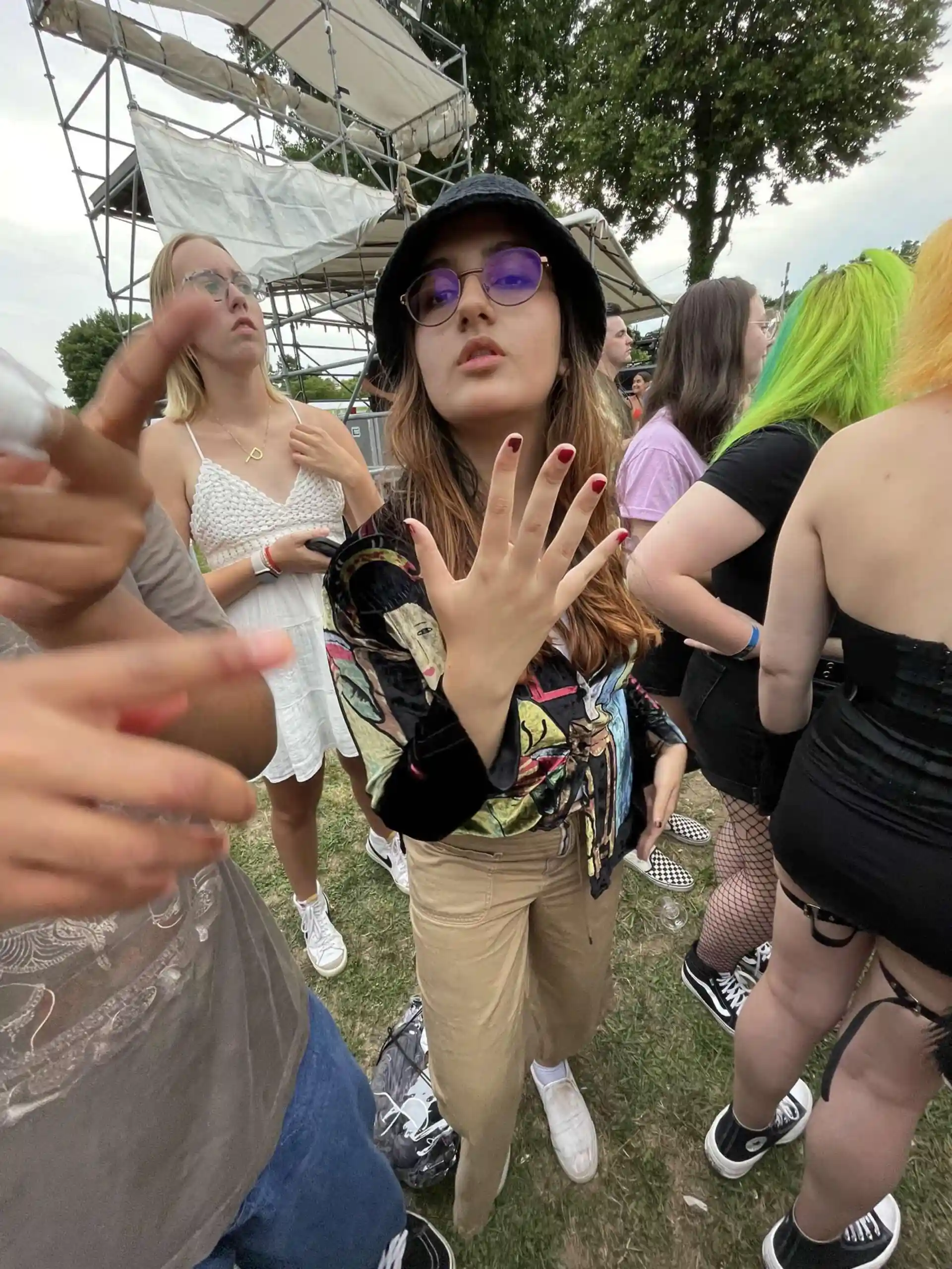 A Class of 2026 student at a music festival