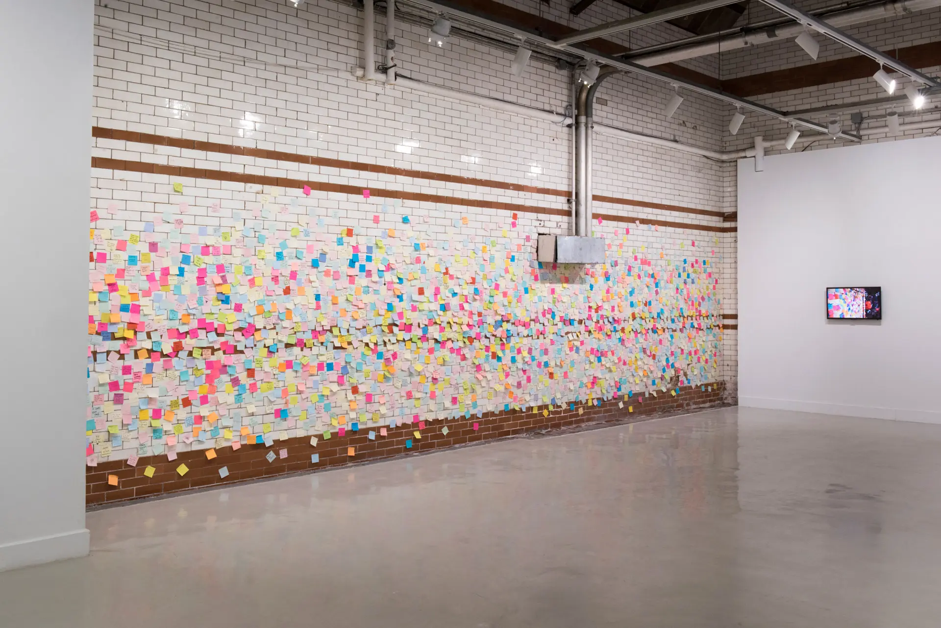 installation view of Subway Therapy: a project by Matthew "Levee" Chavez