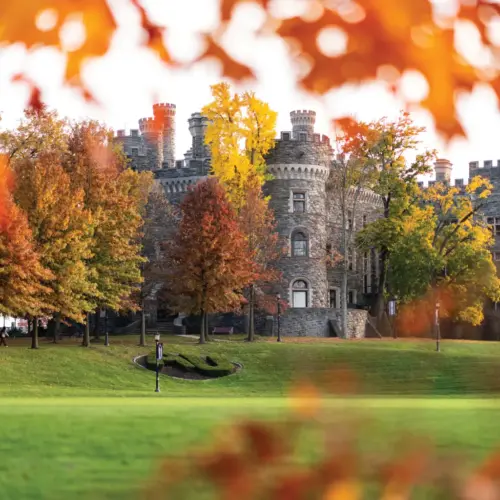 The Castle during the Fall season with foliage