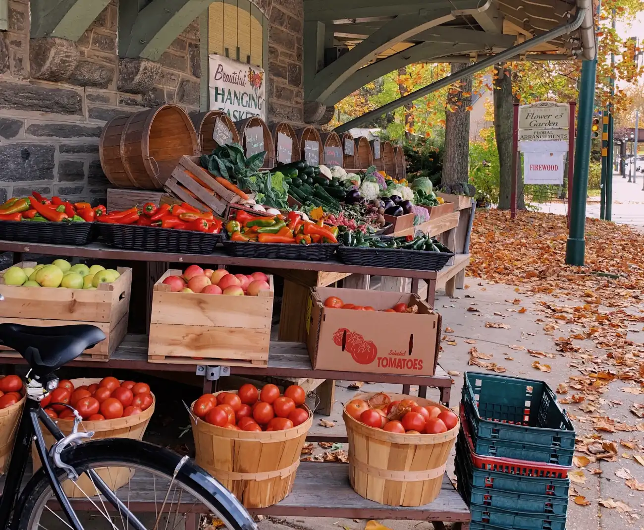 Fruits and vegetables at a farmer's market