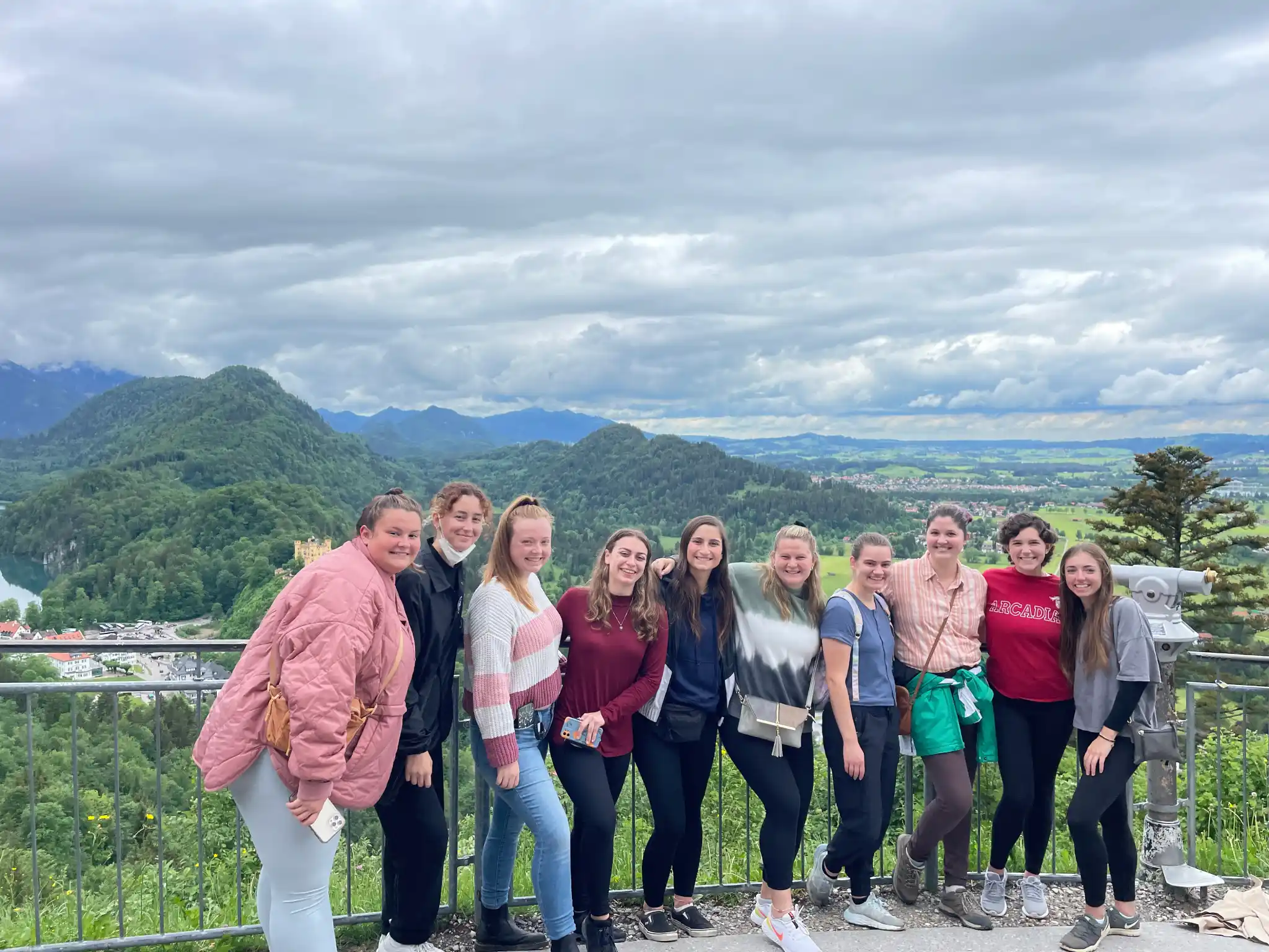 A group of students in Germany as part of the global field study course, Castles, Forests, and Fairy Tales: Mapping the German Landscape