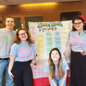 Hannah Craig '24 (second from left) and the rest of the Active Minds board