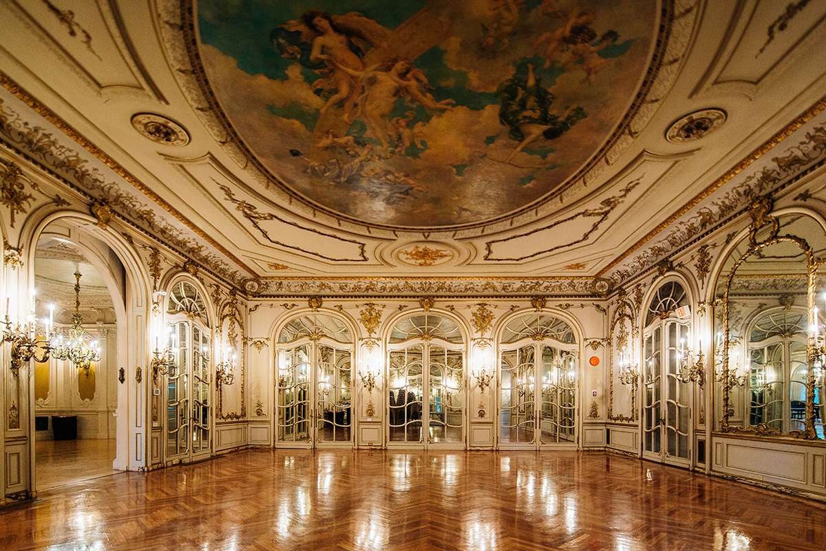 The Mirror Room inside Grey Towers Castle.