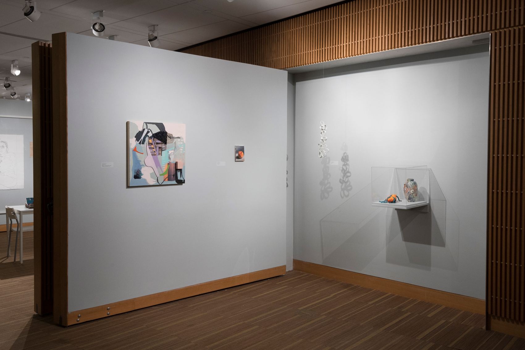 Installation view of the 2020 Student Biennial in the Harrison Gallery