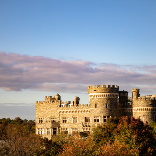 A view of the campus, specifically Grey Towers Castle