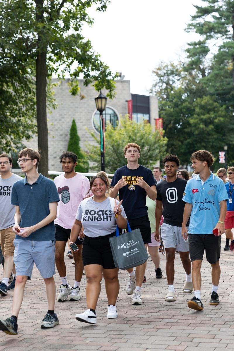 Students process down to the Glenside Food Truck Festival